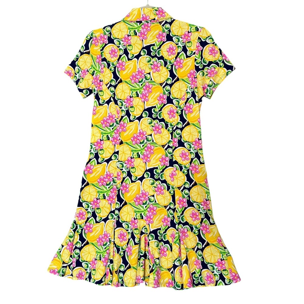 IBKUL Godet Golf Dress Lemon Floral Print UPF50 Cooling Zip Performance S - Picture 12 of 14